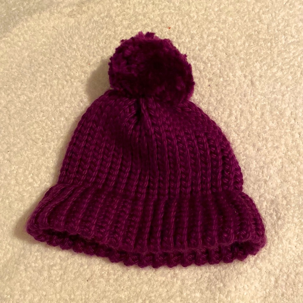Handmade deep purple beanie